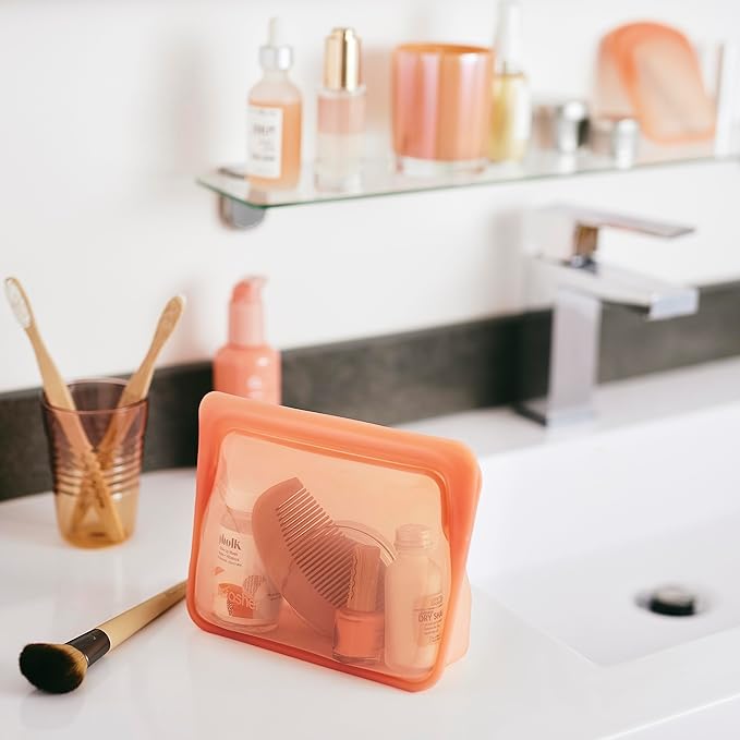 Stasher Premium Silicone Reusable Food Storage Stand-Up Mini Bag, Aqua, Microwave, Sous Vide, Dishwasher, Oven and Freezer Safe, BPA Free, Leak-free, Eco-friendly, 28 Oz (Pack of 2)