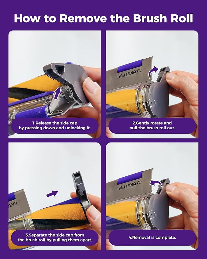 V15 LED Fluffy Soft Roller Cleaner Head for Dyson V15 V7 V8 V10 V11 Replacement Parts, Upgrade Hardwood Floor Attachment with Dust Detect Green Light, Brush Accessories for Dyson V8 V10 V11 V7 V15