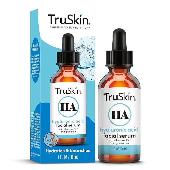 TruSkin Hyaluronic Acid Serum for Face – 7 Ultra-Hydrating Ingredients – Moisturizing & Plumping Facial Serum for Smooth, Healthy-Looking Skin, 1 Fl Oz