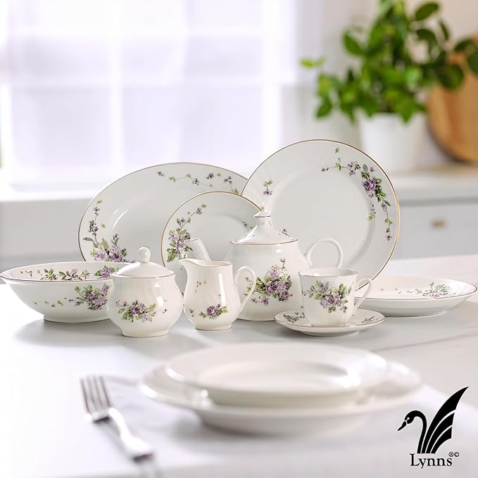 Lynns Paradise Lucinda 14-Inch Oval Platter, Set of 2, Purple