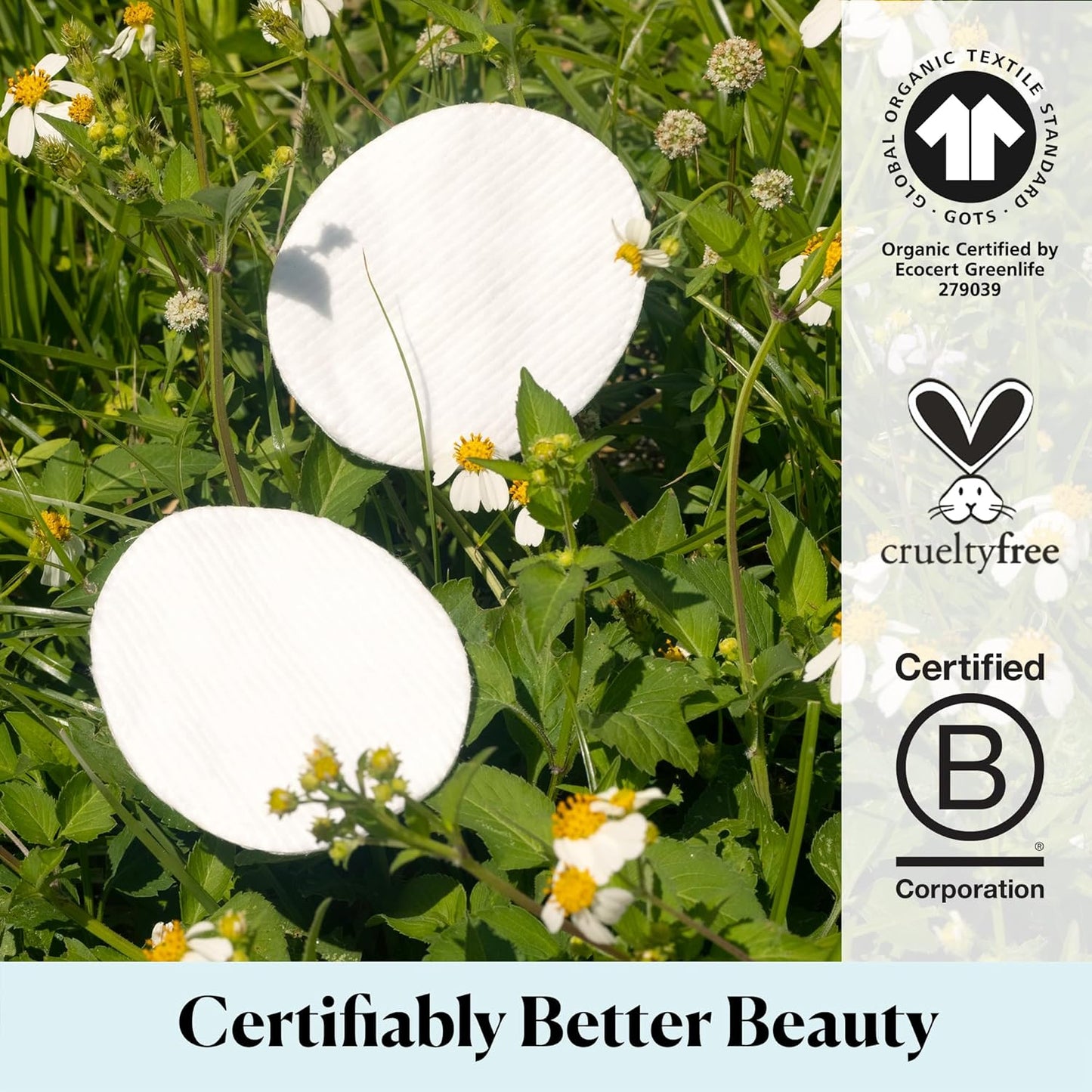 Sky Organics Organic Large Oval Cotton Pads, 100% Pure Organic Cotton, GOTS Certified Cotton, 240 Count, Dual Textured Design, for Makeup Removal, Cleansing, Toner Application