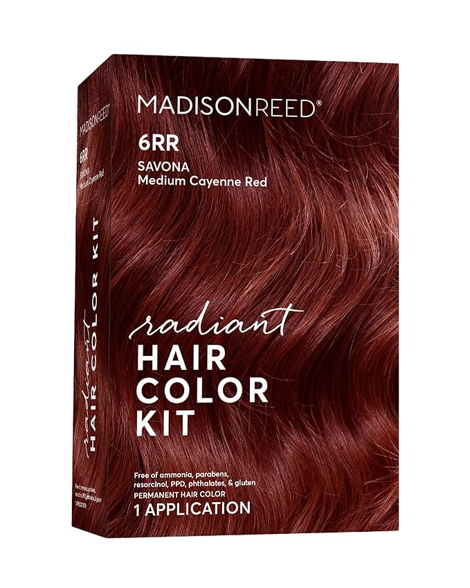 Madison Reed Radiant Hair Color Kit Savona Scarlet 6RR — Vivid Red Permanent Hair Dye Box