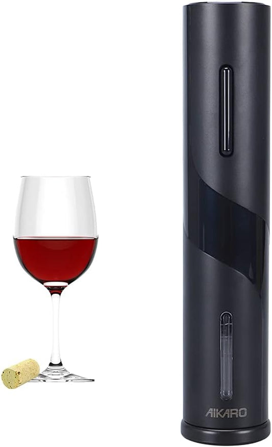 AIKARO - Electric Wine Bottle Opener Automatic Electronic Corkscrew, Battery Operated