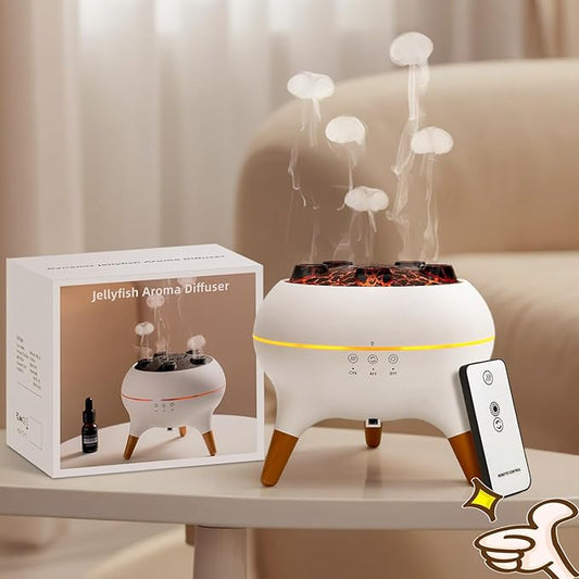 Jellyfish Diffuser, 0.66gal(250ml) Remote Control 7 Colors LED Lights, Easy Clean & Top Fill, Quiet with Ultrasonic, Cool Mist Humidifier for Travel Office Bedroom Baby Nursery