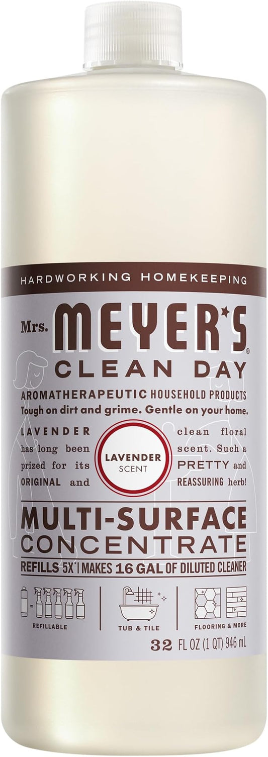 MRS. MEYER'S CLEAN DAY Multi-Surface Concentrate Bottle, Lavender Scent, 32 Fl oz (Pack of 1)