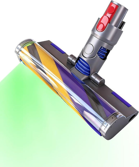 V15 LED Fluffy Soft Roller Cleaner Head for Dyson V15 V7 V8 V10 V11 Replacement Parts, Upgrade Hardwood Floor Attachment with Dust Detect Green Light, Brush Accessories for Dyson V8 V10 V11 V7 V15