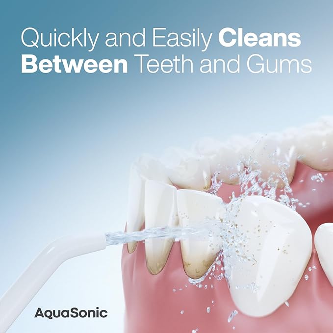 AquaSonic Water Flosser - Cordless Rechargeable Water Flossers for Teeth Cleaning - Waterproof Aqua Flosser, Portable Oral Irrigator for Dental Cleaning with 5 Jet Tips – Braces Home Travel