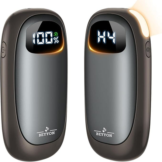 Hand Warmers Rechargeable-Electric Hand Warmers, Max 16 Hrs Warmth Up to 127℉, LED Display & Flashlight, Dual-Side Heating Portable Heater for Golf Hunting Camping for Men Women, Valentine's Day Gifts