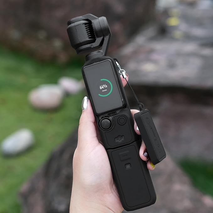 Protective Case for DJI Osmo Pocket 3 / Xtra Muse Camera, Soft Silicone Grip Cover with Screen Protection & Mic, Lightweight, Anti-Scratch, for Travel, Vlogging, Daily Filming – Black