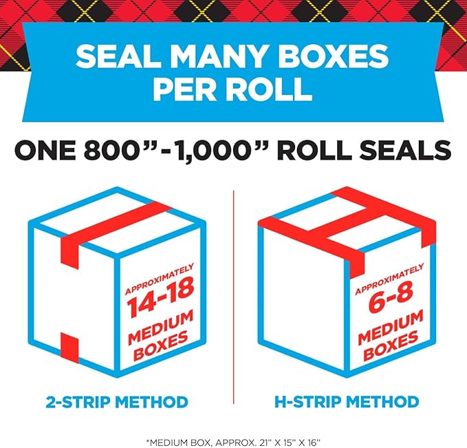 Scotch Heavy Duty Packaging Tape, 2 Inches x 800 Inches, Clear - 2 Count