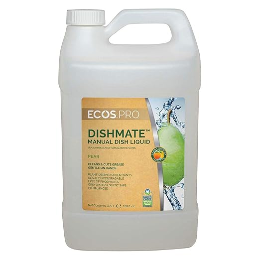 Earth Friendly Products Proline PL9720/04 Dishmate Pear Ultra-Concentrated Liquid Dishwashing Cleaner, 1 gallon Bottles (Pack of 4)