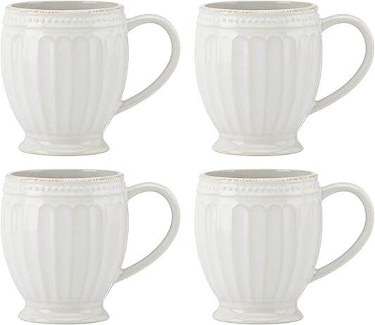 Lenox 895722 French Perle Groove Mugs, Set Of 4