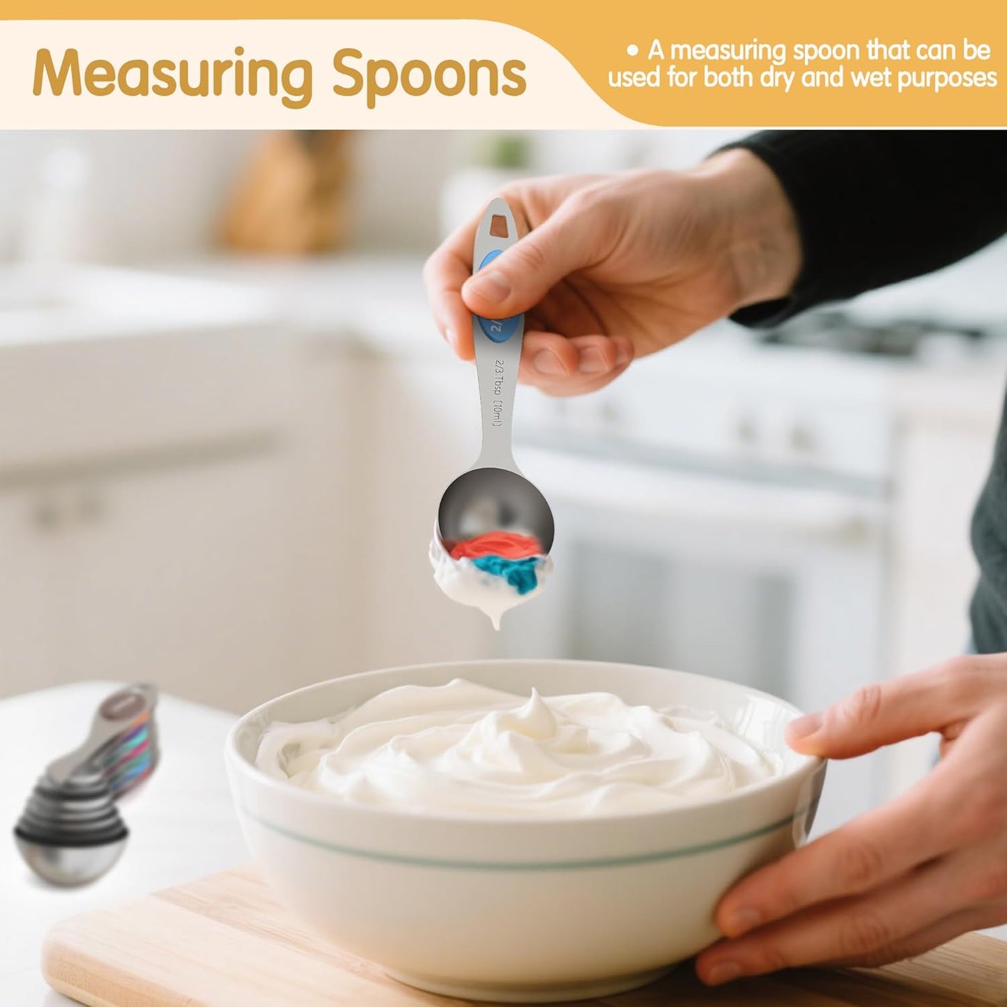Stainless Steel Measuring Cups and Spoons Set of 20, 7 Nesting Measuring Cups, 7 Spoons & 1 Leveler, 5 Mini Spoons, Kitchen Gadgets for Cooking & Baking
