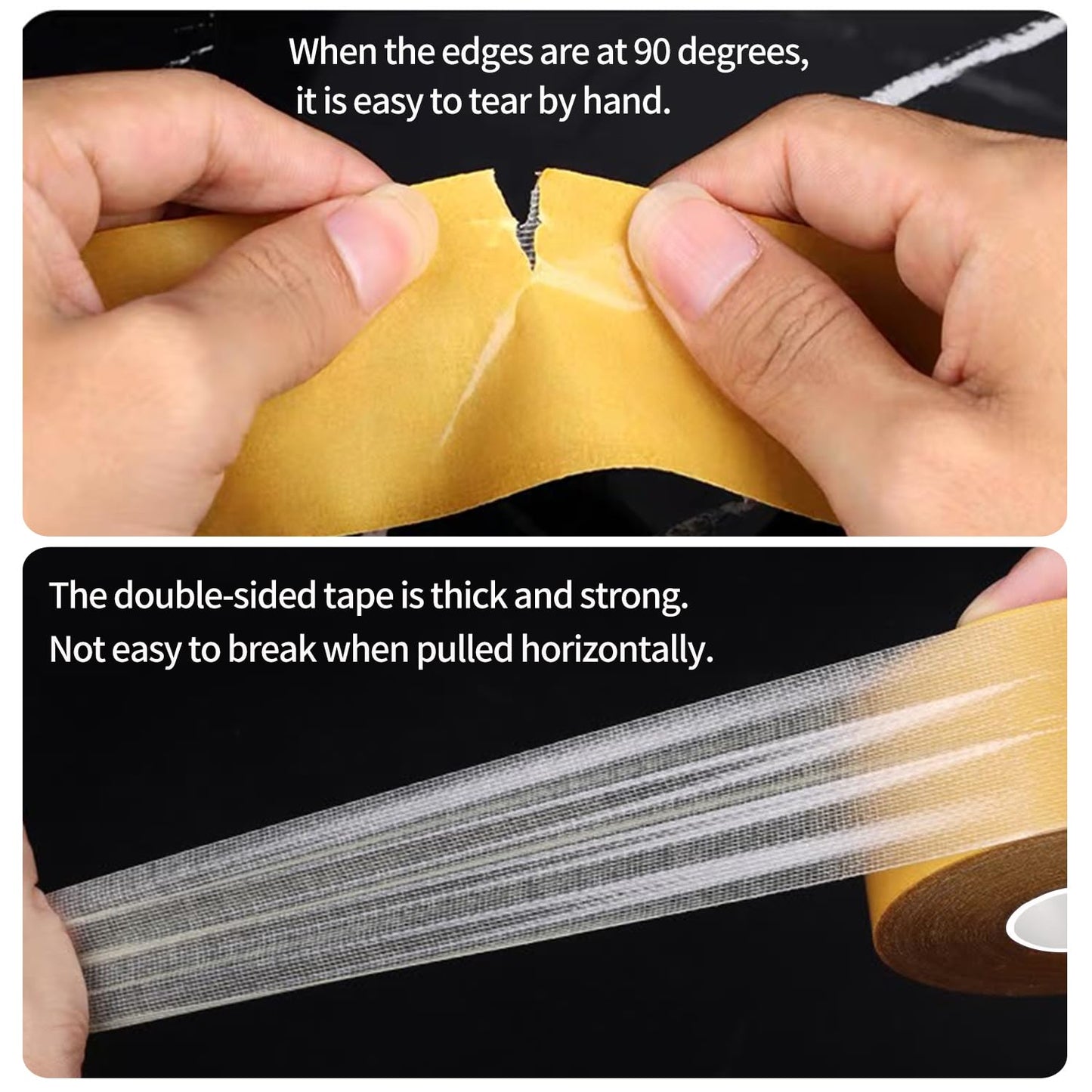 Thin Double Sided Tape Heavy Duty, 1.4" x 66 FT,Double Sided Fabric Tape for Crafts, Walls,Super Sticky Resistente Clear 2 Sided Tape,Easy Use Mounting Tape