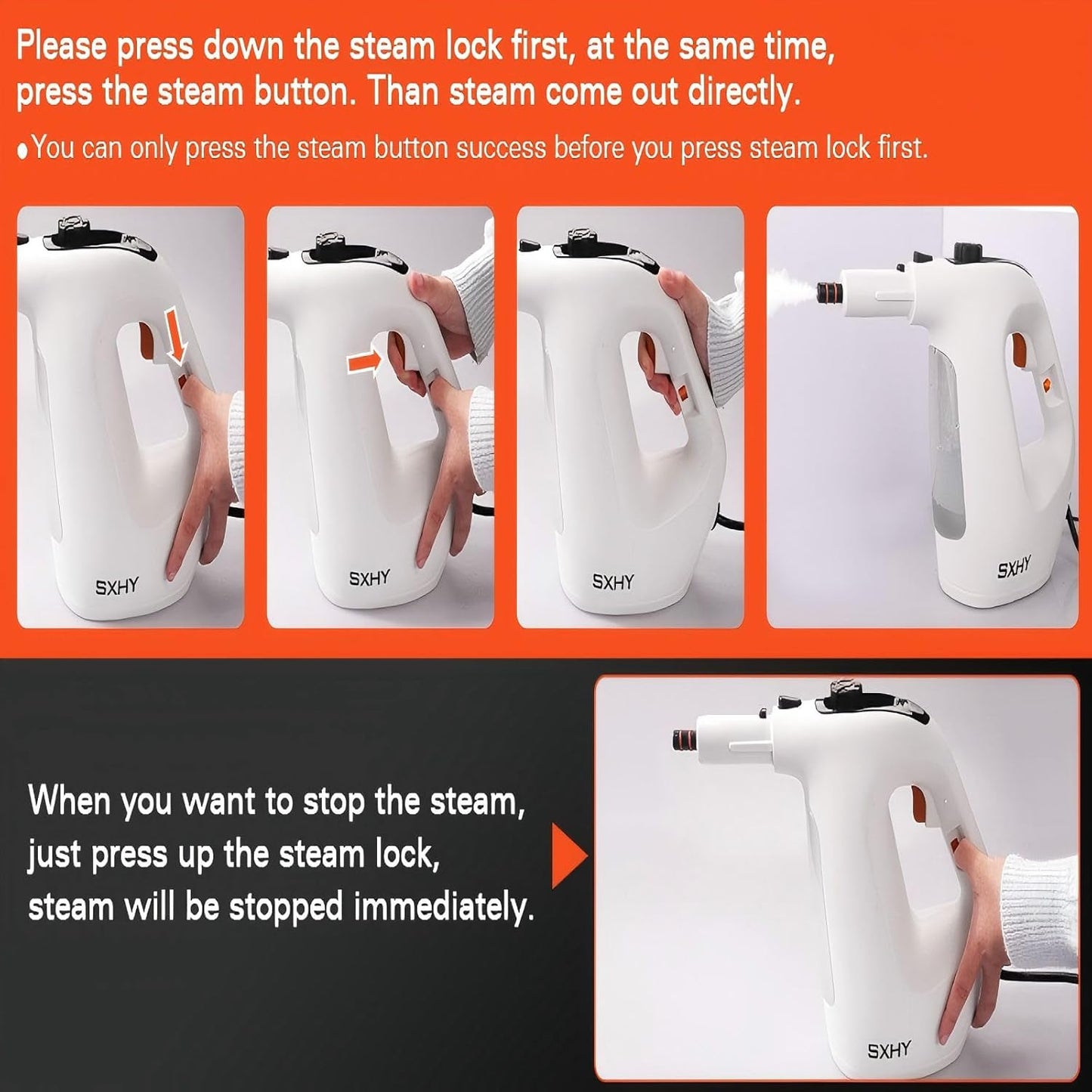 Steam Cleaner, Handheld Steamer for Cleaning, Multipurpose Pressurized Steam Cleaners for Home Use with Continuous Steam Lock, Unlimited Use Time and 11 Accessory Kit to Remove Grime
