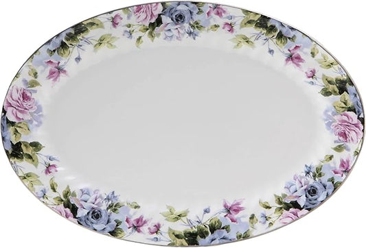 Lynns Paradise Millicent 14-Inch Oval Platter, Set of 2, Purple