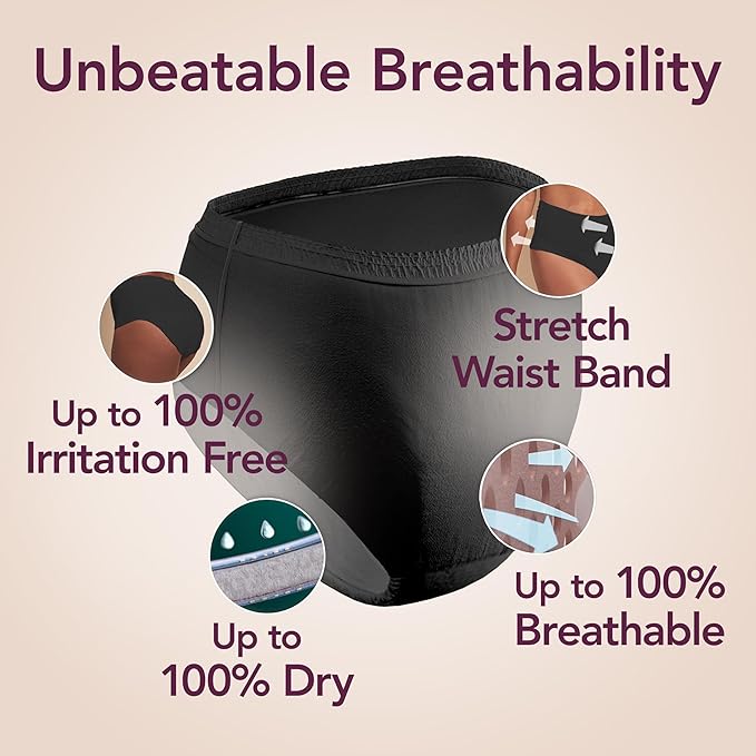 Depend Silhouette Adult Diapers, Incontinence & Postpartum Bladder Leak Underwear for Women, Maximum Absorbency, Small, Black, 60 Count (2 Packs of 30), Packaging May Vary