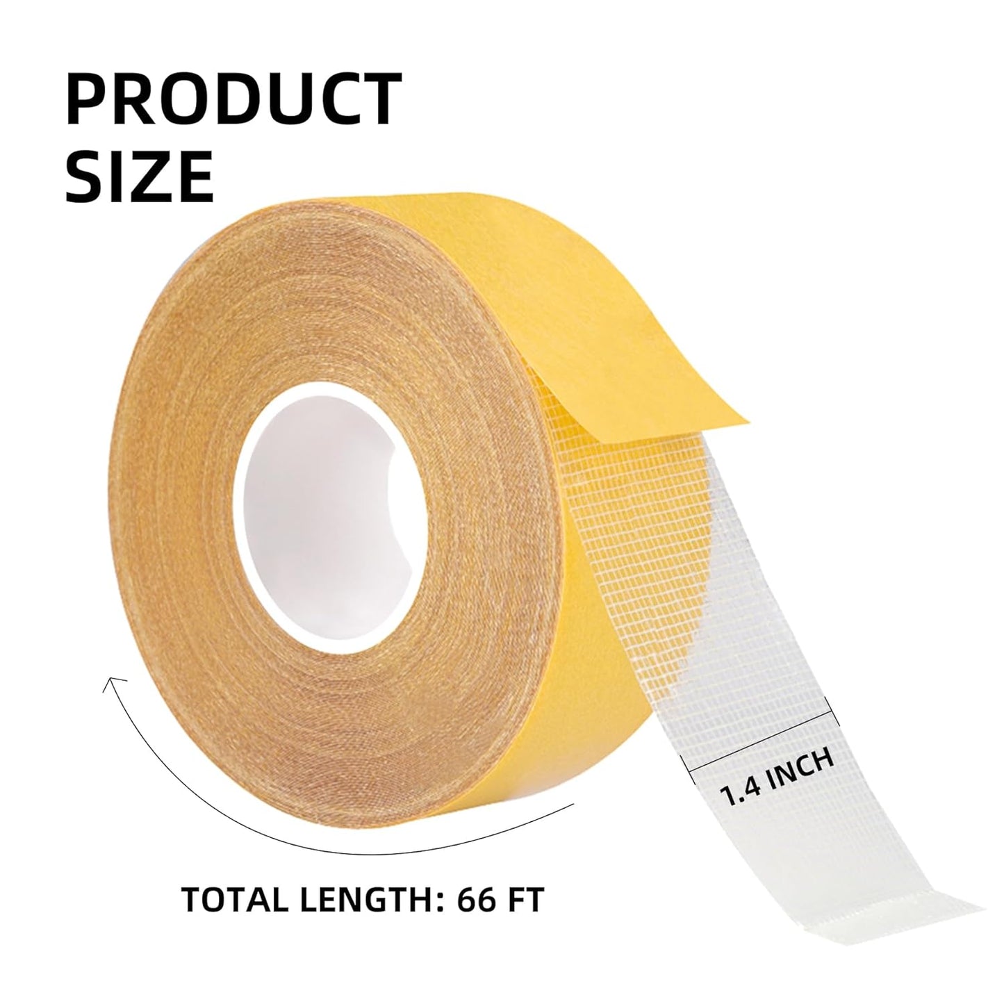 Thin Double Sided Tape Heavy Duty, 1.4" x 66 FT,Double Sided Fabric Tape for Crafts, Walls,Super Sticky Resistente Clear 2 Sided Tape,Easy Use Mounting Tape