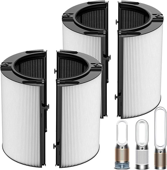 360° Combi Glass H13 Hepa + Activated Carbon Filter Compatible with Dyson HP1 PC1 HP10 TP07 TP10 TP06 HP06 TP04 HP04 PH01 PH02 PH03 PH04 HP09 TP09 HP07 Air Purifier, 2-in-1 Replacement Filters, 2 Pack