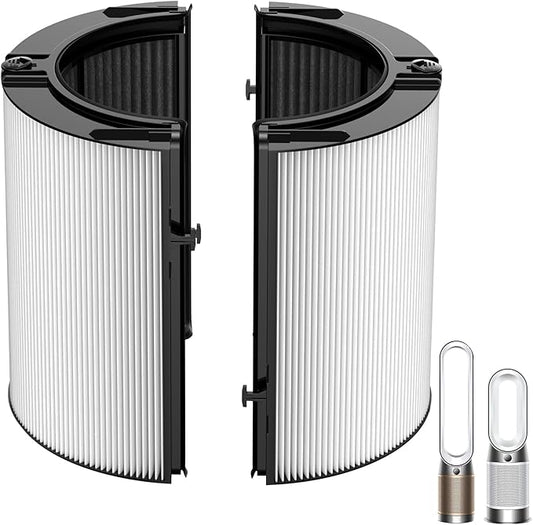 Upgraded 2-in-1 Replacement Filter Compatible with Dyson HP1 PC1 TP07 TP10 HP10 TP06 HP06 TP04 HP04 PH01 PH02 PH03 HP09 TP09 HP07 Air Purifier, 360°Combi Glass H13 True Hepa+ Activated Carbon Filter