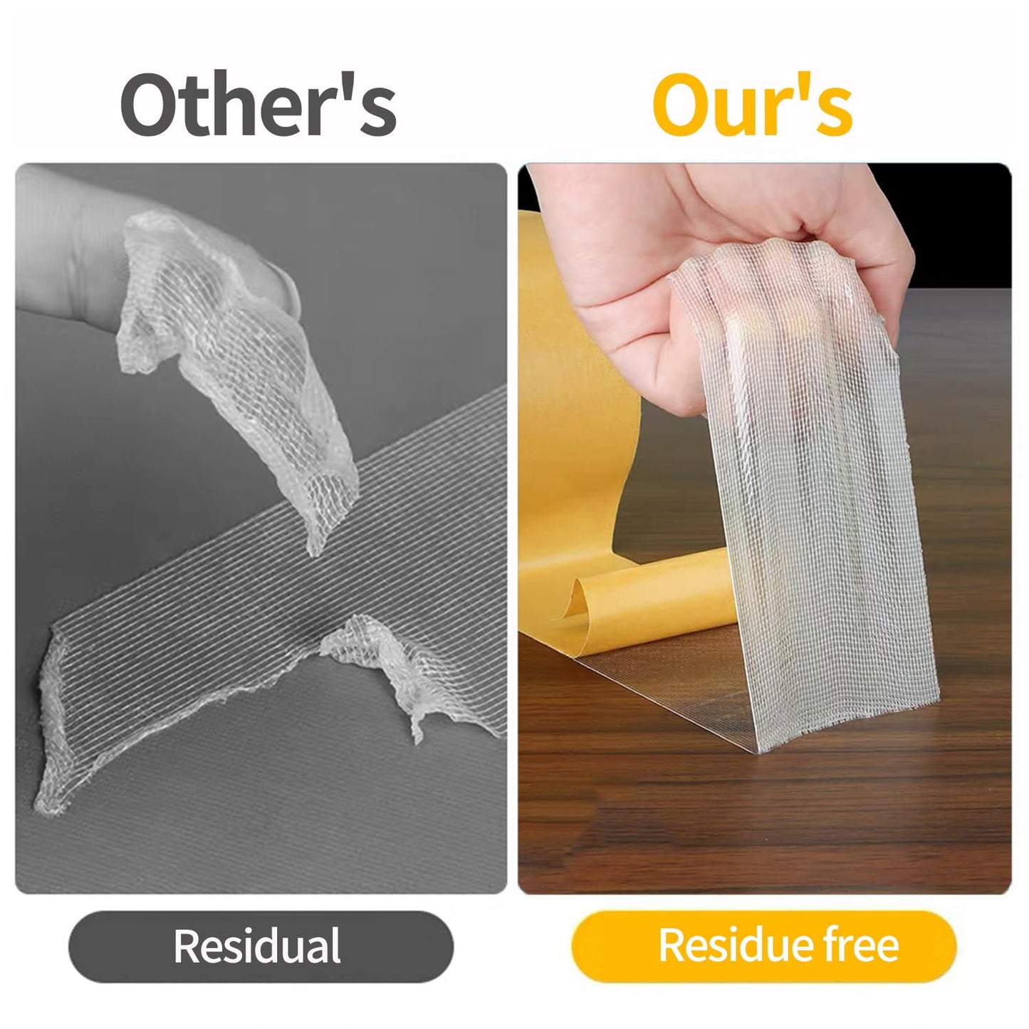 Thin Double Sided Tape Heavy Duty, 1.4" x 66 FT,Double Sided Fabric Tape for Crafts, Walls,Super Sticky Resistente Clear 2 Sided Tape,Easy Use Mounting Tape