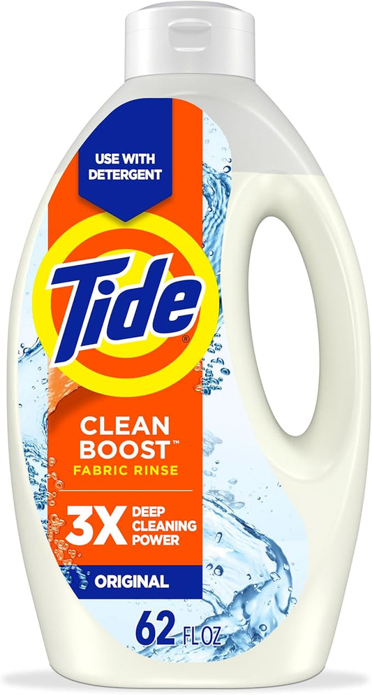 Tide Clean Boost Fabric Rinse, 62 fl oz fl oz, Removes Odors and Residues, Safe on All Fabrics, Free of Dyes and Heavy Perfumes, Original Scent