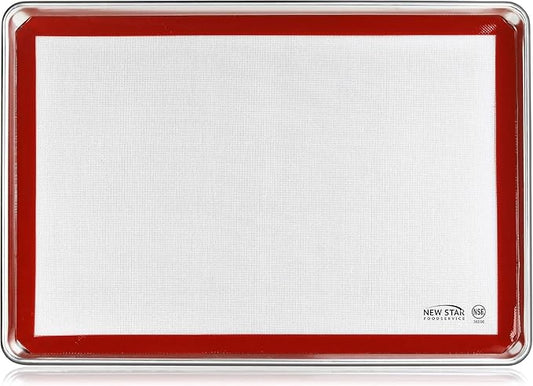 New Star Foodservice Commercial 18-Gauge Aluminum Sheet Pan and Silicone Baking Mat Set, 18 x 26 inch (Full Size)