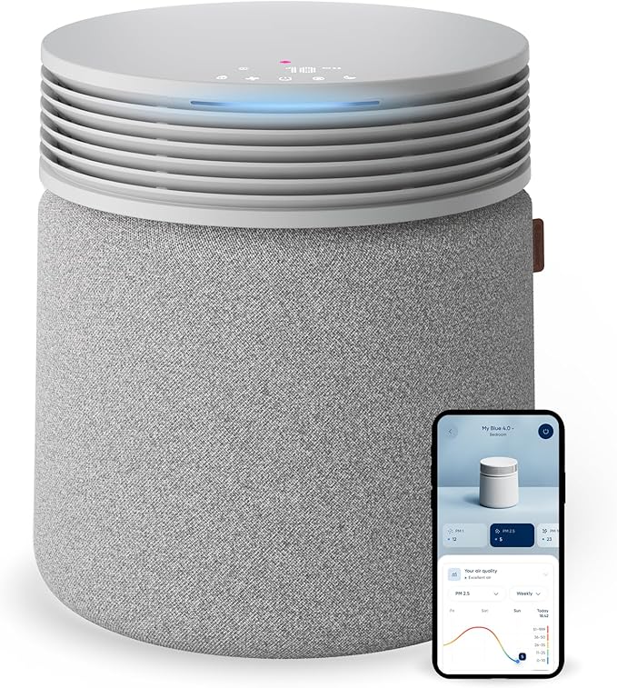BLUEAIR Air Purifier for Large Rooms & Home - Odor Eliminating Cleans up to 3385 ft², HEPASilent, Smart WiFi, Auto Mode, Doubles as Table, Removes Dust, Smoke, Pet Hair, AHAM Verified, Blue Signature